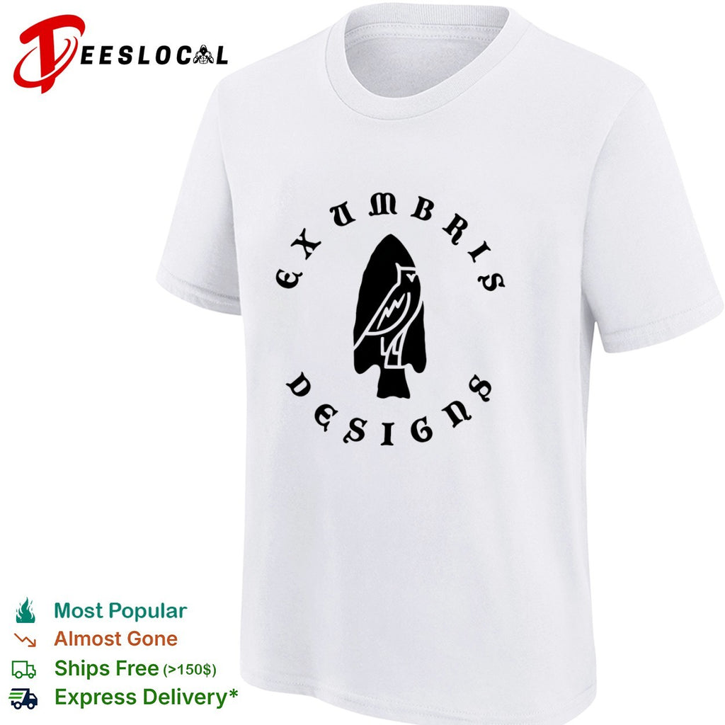 Exumbris Designs Owl Arrowhead Silhouette Logo Symbol Modern Abstract Icon Shirt