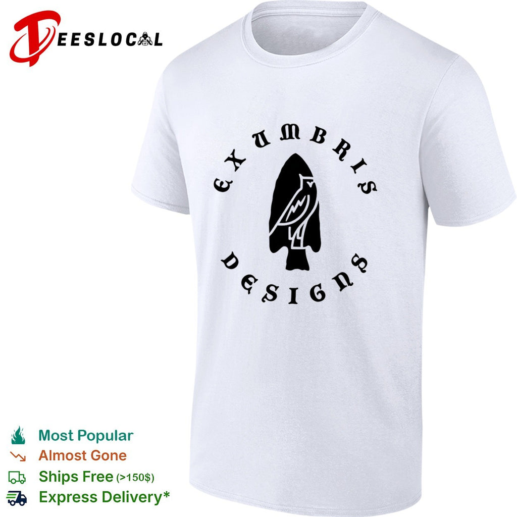 Exumbris Designs Owl Arrowhead Silhouette Logo Symbol Modern Abstract Icon Shirt