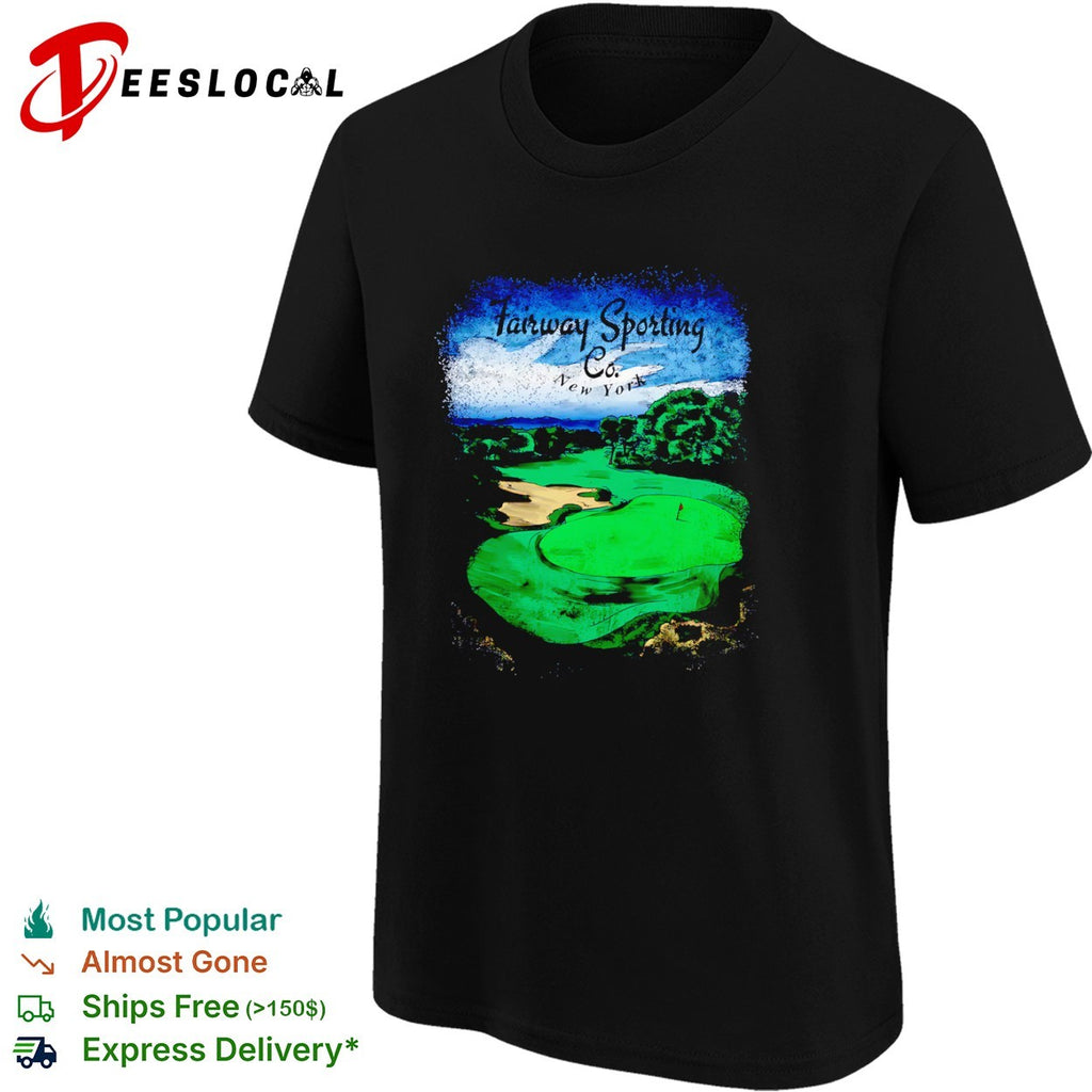 Fairway Sporting Co New York Golf Course Green Flag Sand Trap Landscape shirt