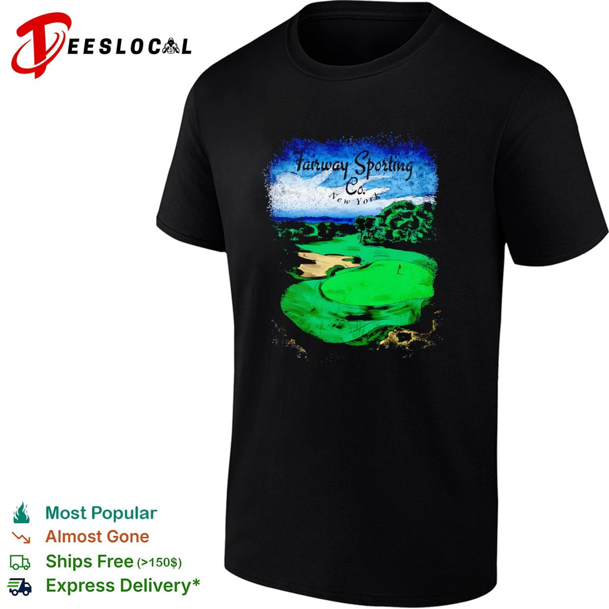 Fairway Sporting Co New York Golf Course Green Flag Sand Trap Landscape shirt