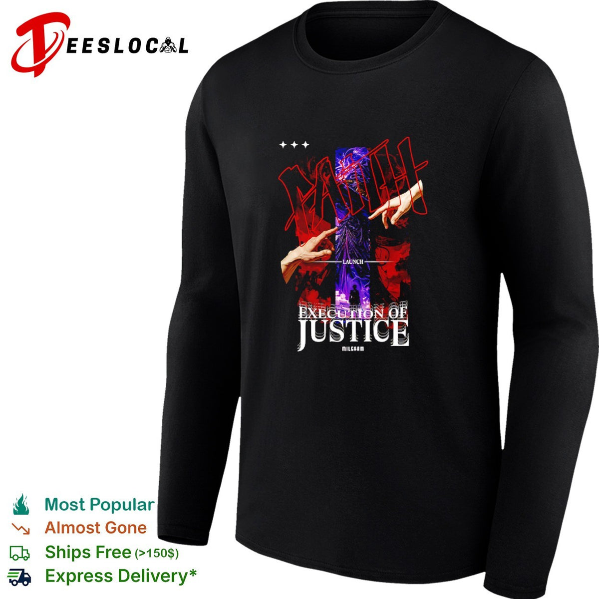 Faith Execution of Justice Milgaam Launch Creation of Adam shirt