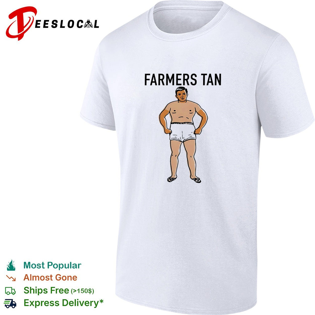 Farmers tan man summer cartoon shirt
