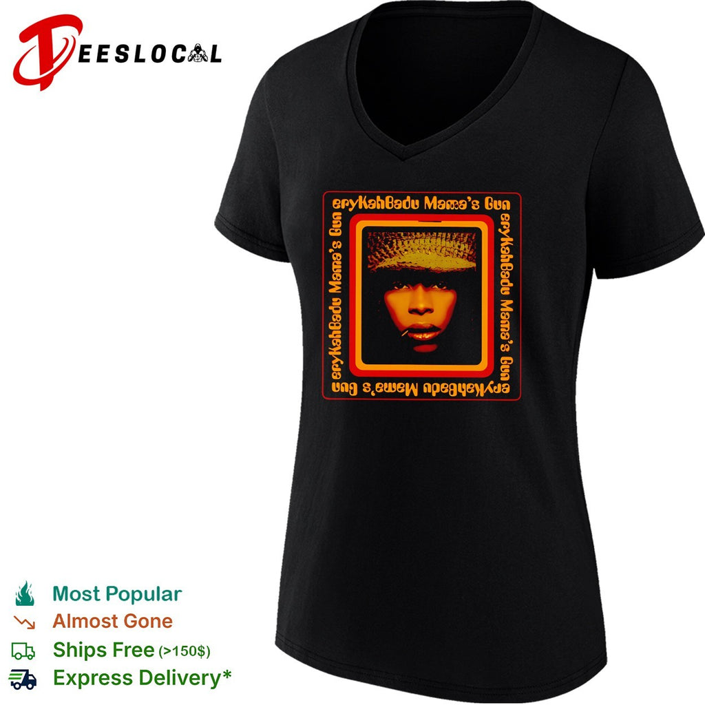 Female neo-soul artist iconic album portrait earth-tone framed record art shirt