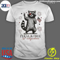 Feral But Free Patriotic Raccoon Usa 250th Anniversary Shirt
