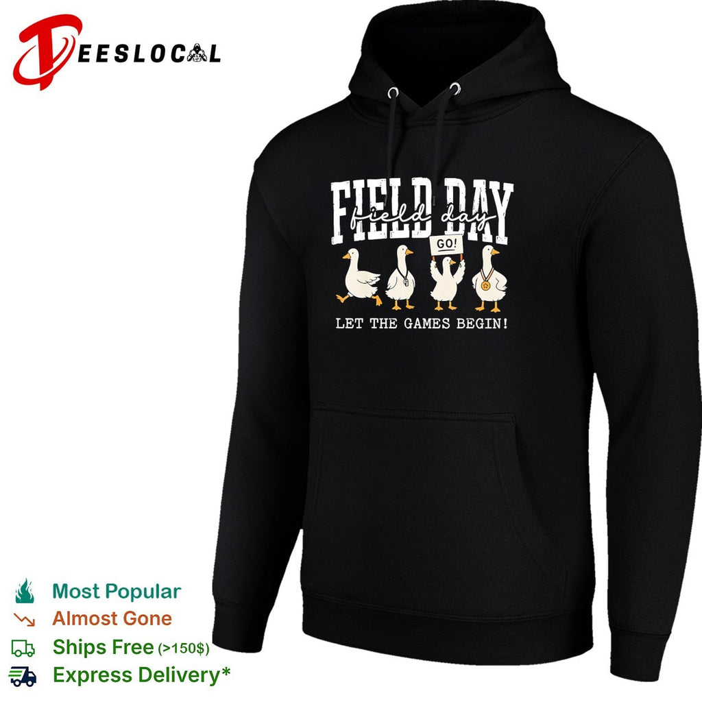 Field Day geese go let the games begin school event cartoon art shirt