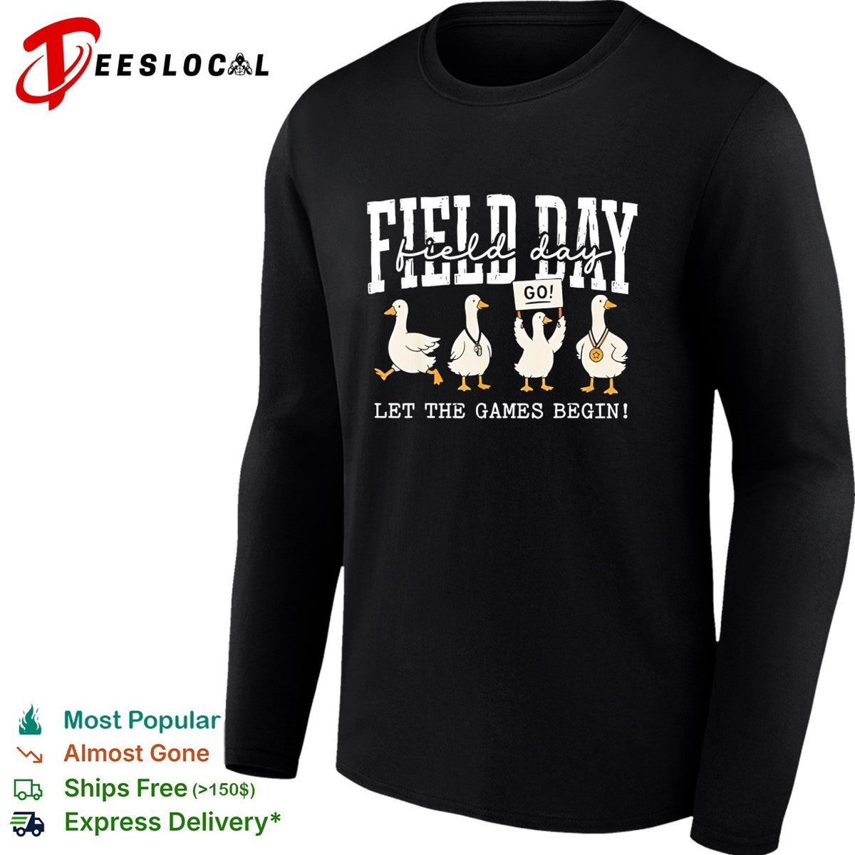 Field Day geese go let the games begin school event cartoon art shirt