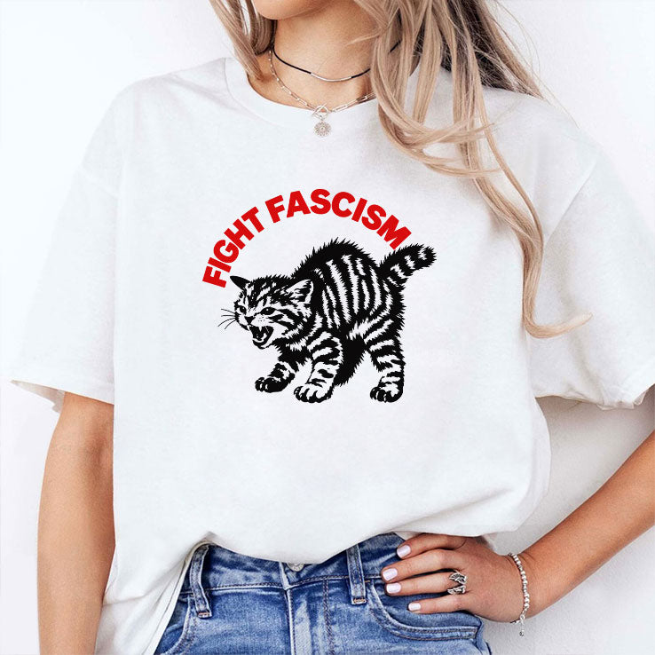 Fight Fascism Grumpy Cat T Shirt