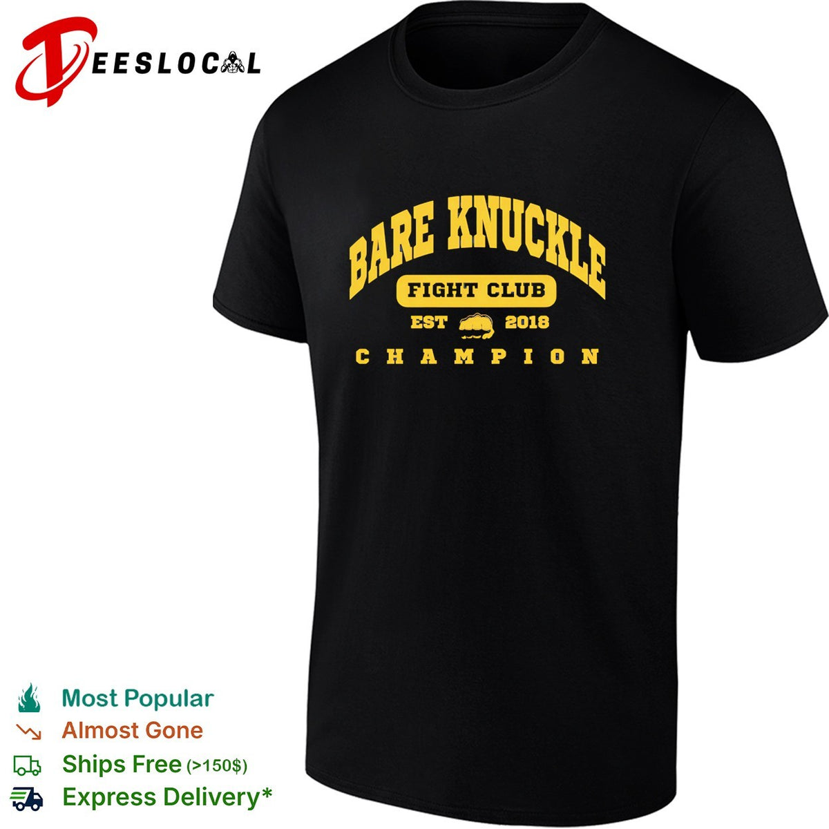 Fight club est 2018 champion bold text shirt
