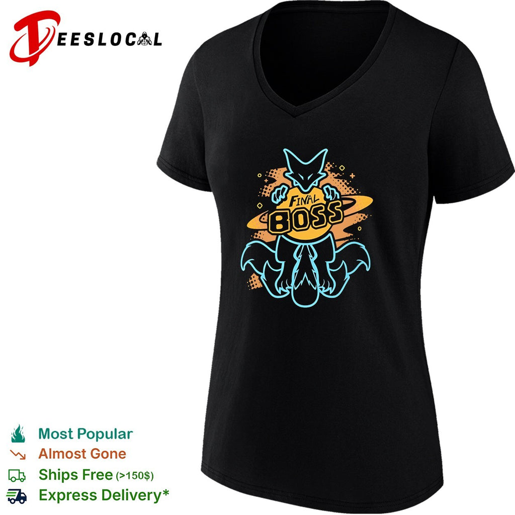 Final Boss Kitsune Fox Nine Tails Celestial Planet Anime Gaming Gamer Power shirt