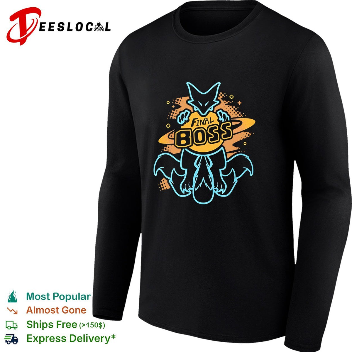 Final Boss Kitsune Fox Nine Tails Celestial Planet Anime Gaming Gamer Power shirt