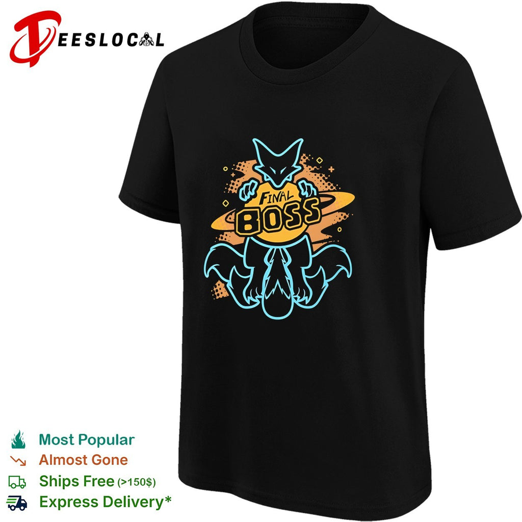 Final Boss Kitsune Fox Nine Tails Celestial Planet Anime Gaming Gamer Power shirt