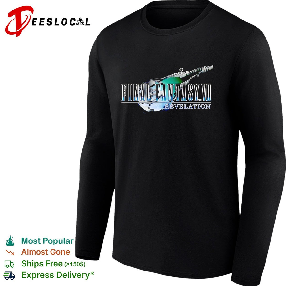 Final Fantasy VII Revelation Logo Design Character Franchise Gaming Pop Culture shirt