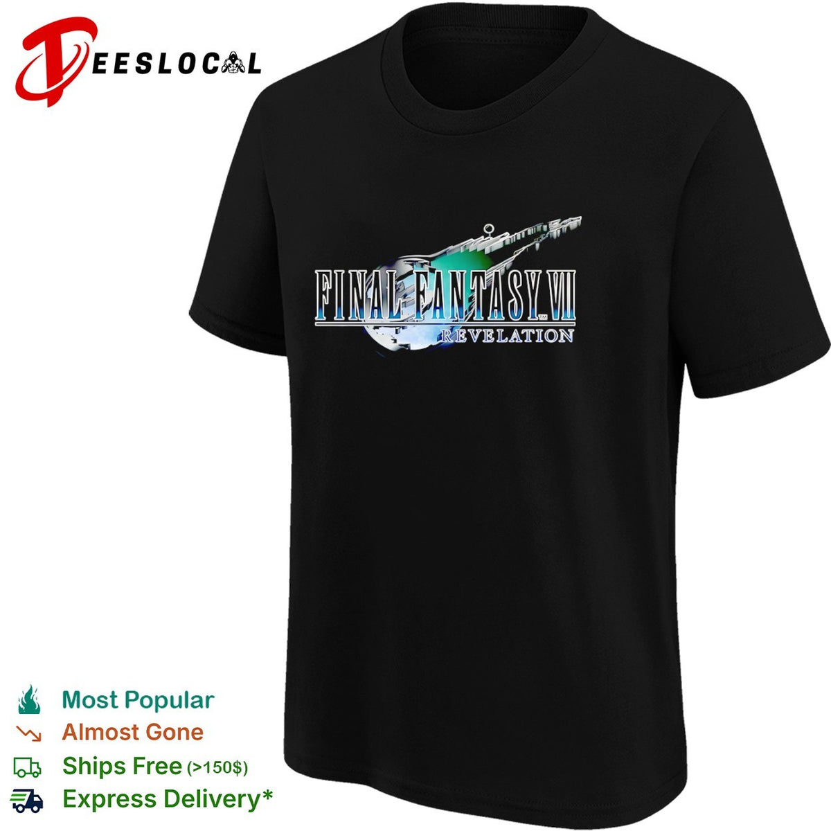 Final Fantasy VII Revelation Logo Design Character Franchise Gaming Pop Culture shirt