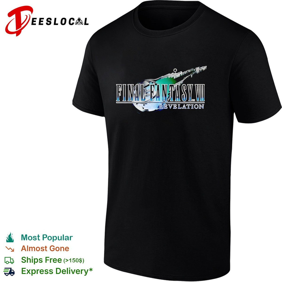 Final Fantasy VII Revelation Logo Design Character Franchise Gaming Pop Culture shirt