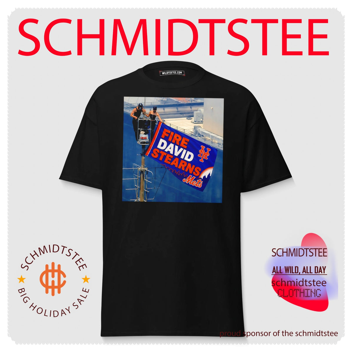 Fire David Stearns New York Mets Flag Empire State Building shirt