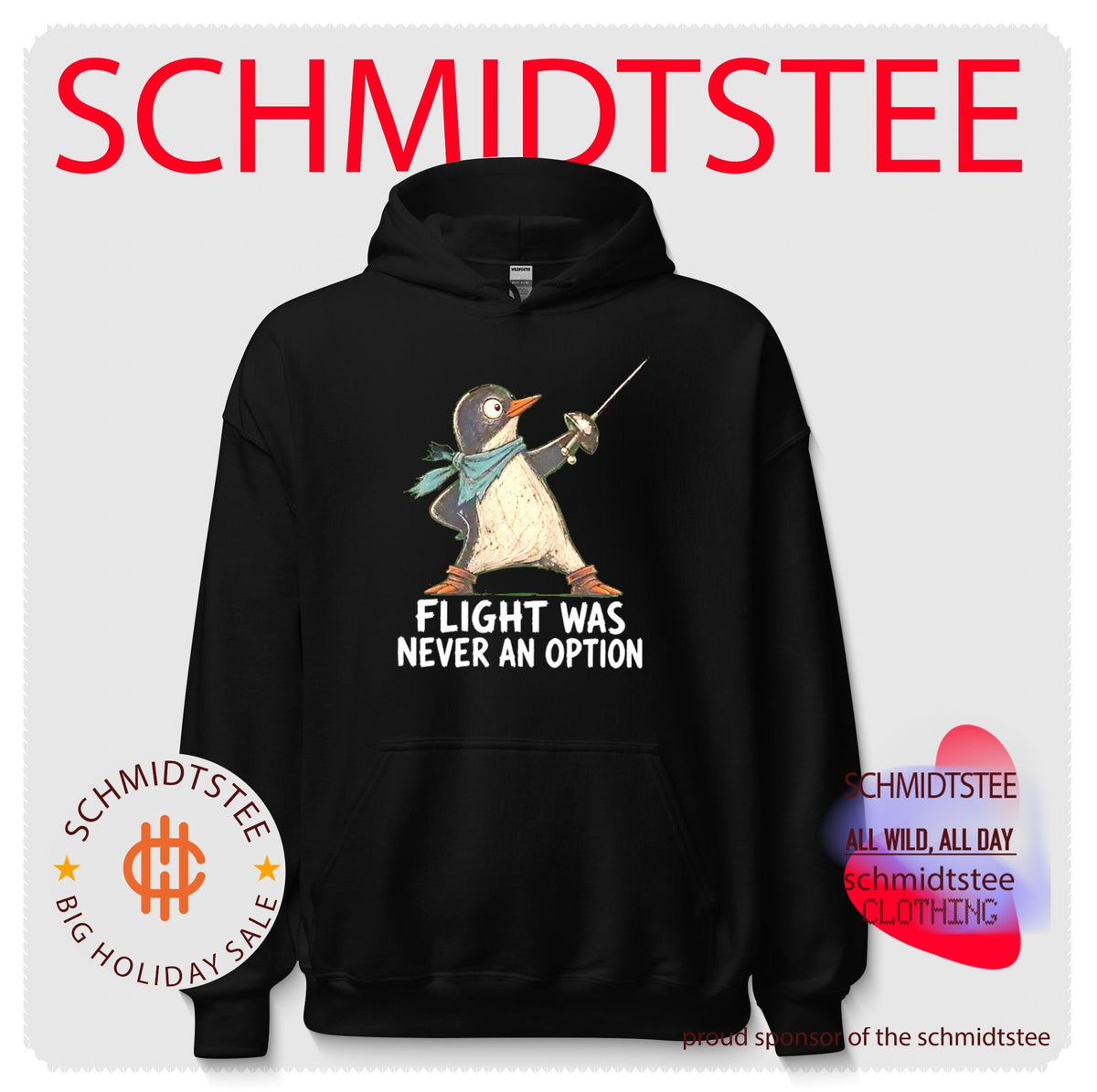 Flight Was Never an Option Funny Penguin Fencer shirt