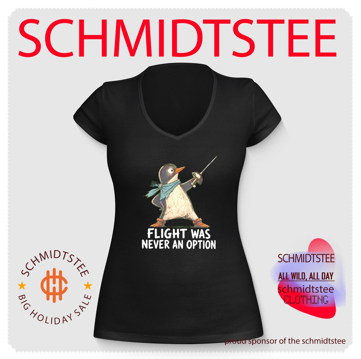 Flight Was Never an Option Funny Penguin Fencer shirt