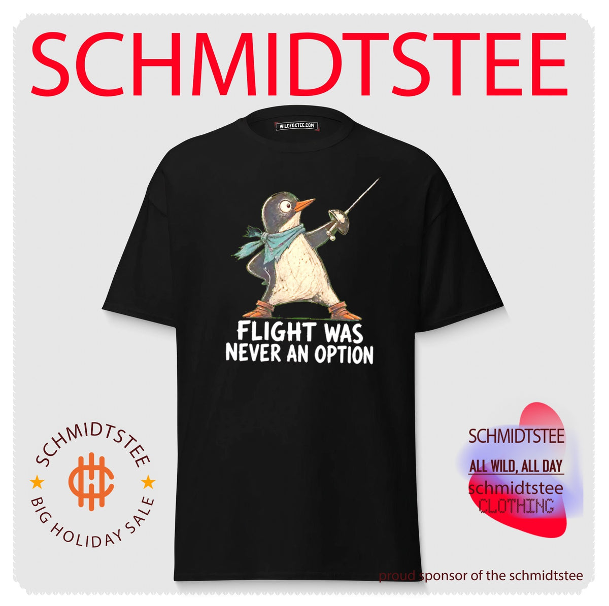 Flight Was Never an Option Funny Penguin Fencer shirt