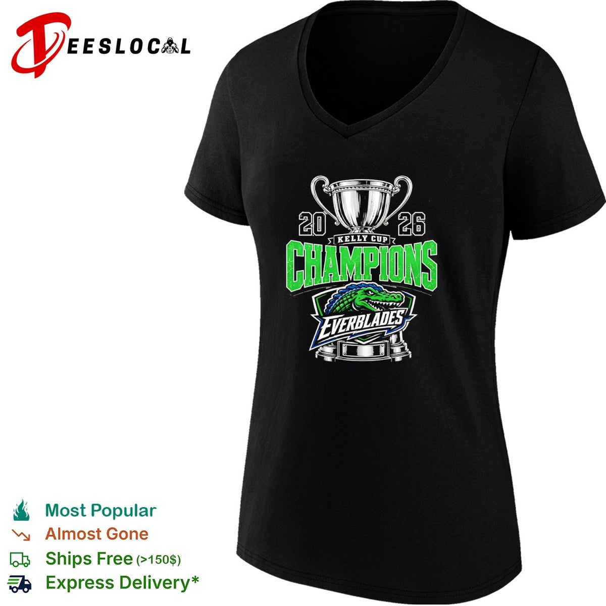 Florida Everblades 20 26 Kelly Cup Champions Gator Hockey Team Logo Sport Shirt