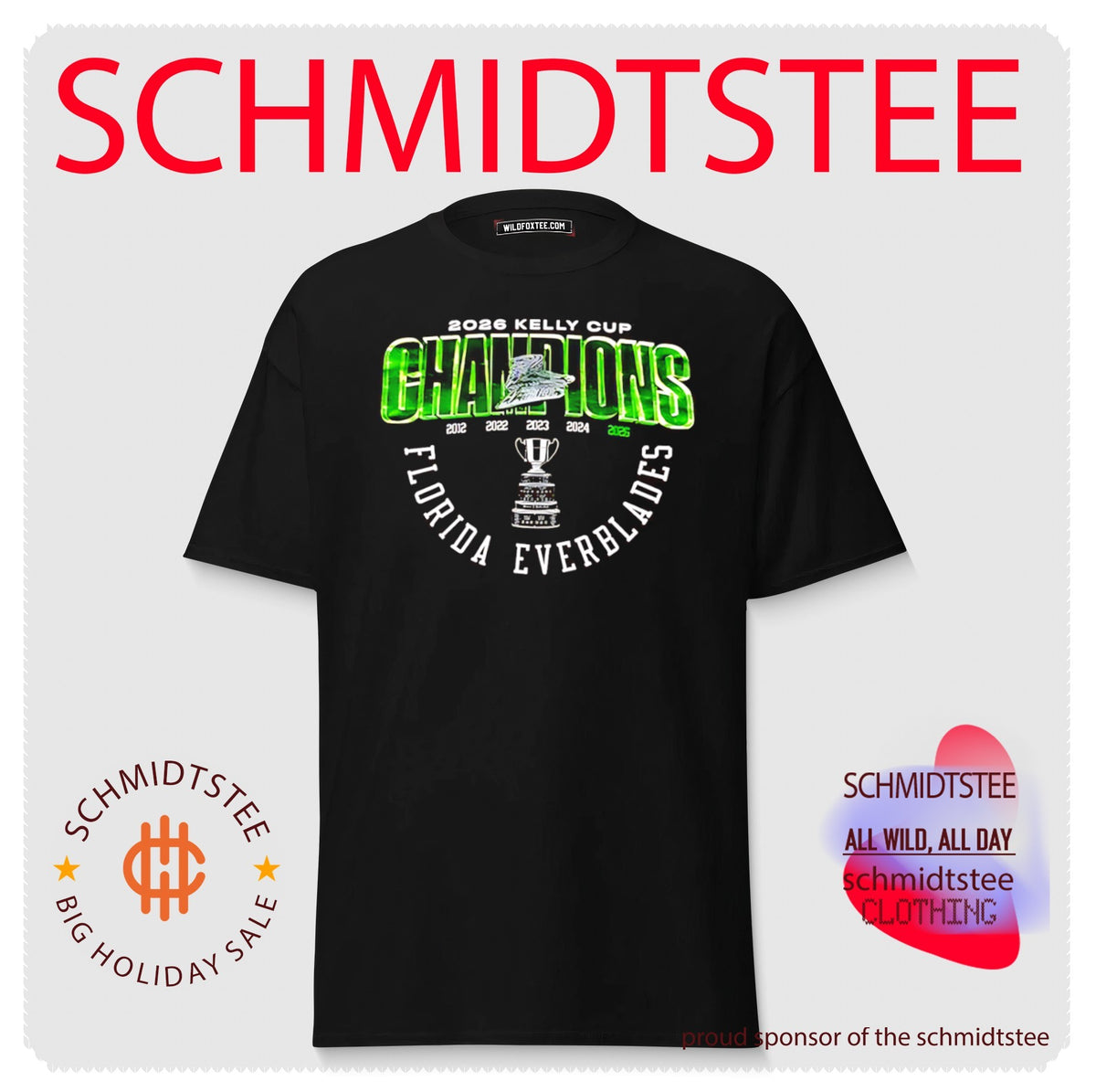 Florida Everblades 2026 Kelly Cup Champions trophy shirt