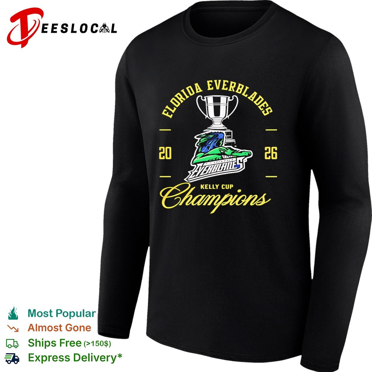 Florida Everblades trophy alligator 2026 Kelly Cup champions shirt