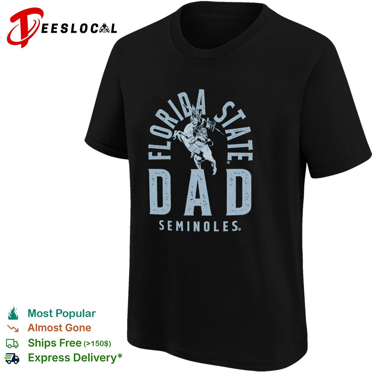Florida State DAD Seminoles Osceola and Renegade mascot logo shirt