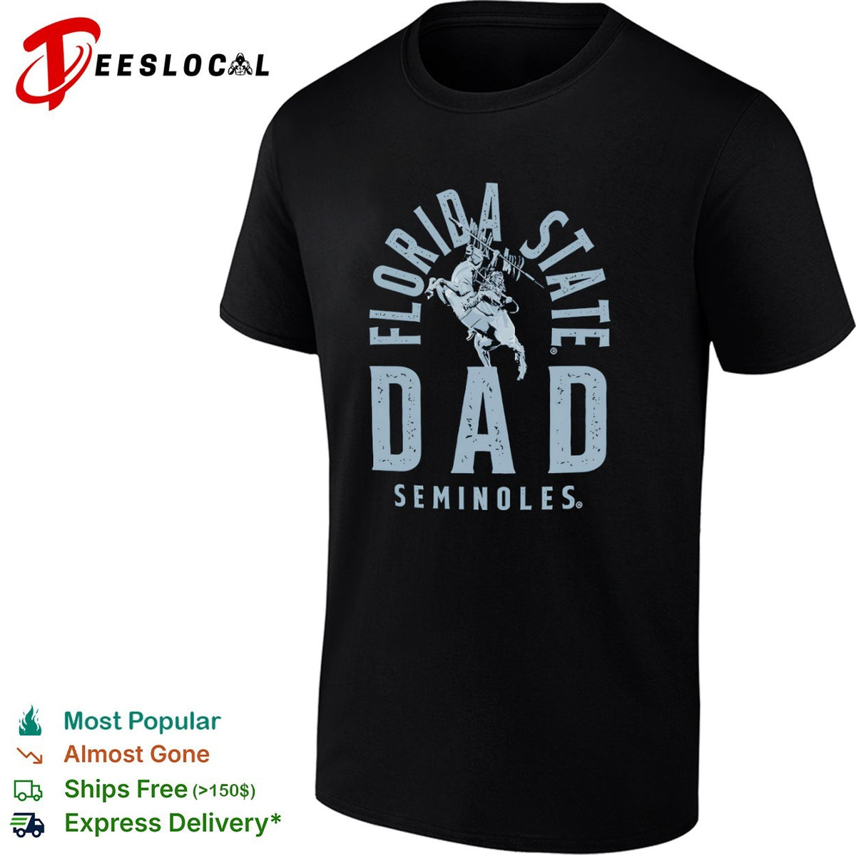 Florida State DAD Seminoles Osceola and Renegade mascot logo shirt