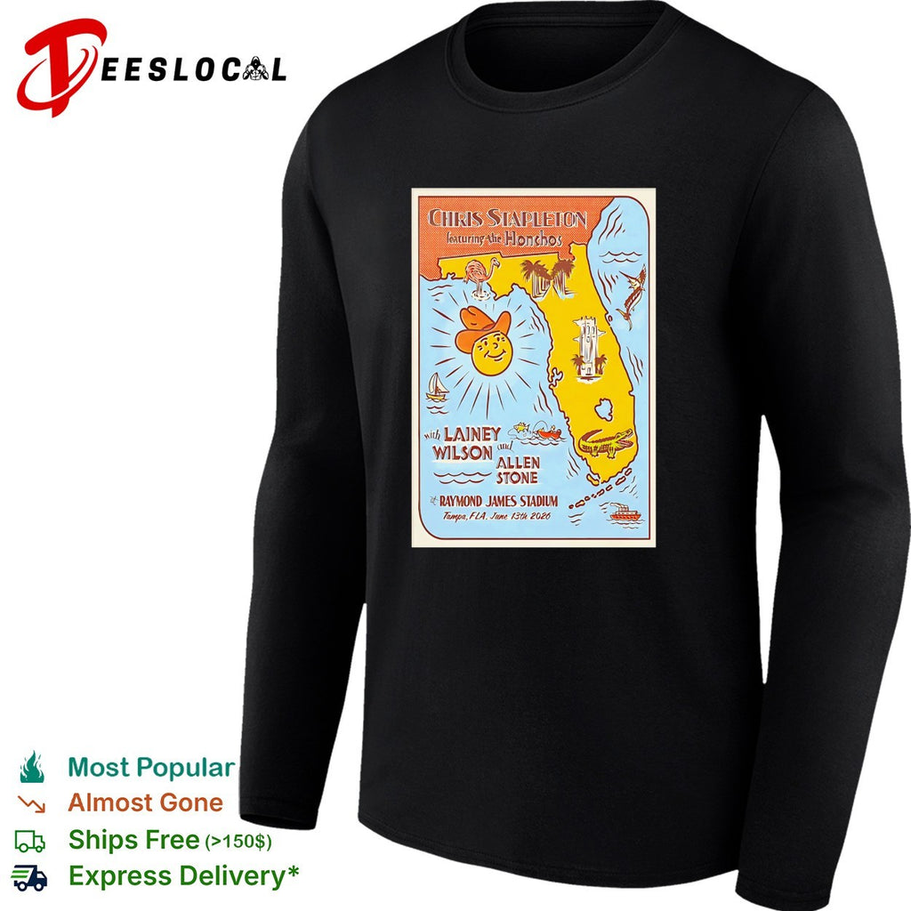 Florida map cartoon musicians Raymond James Stadium Tampa 2026 concert art shirt