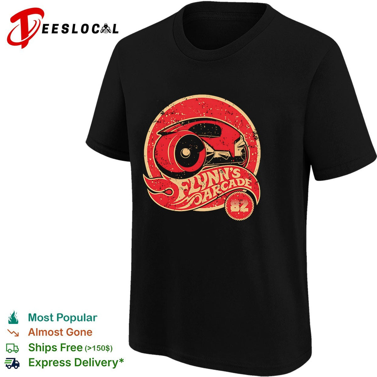 Flynn’s Wheels A Tron light cycle design in the style of Hot Wheels shirt