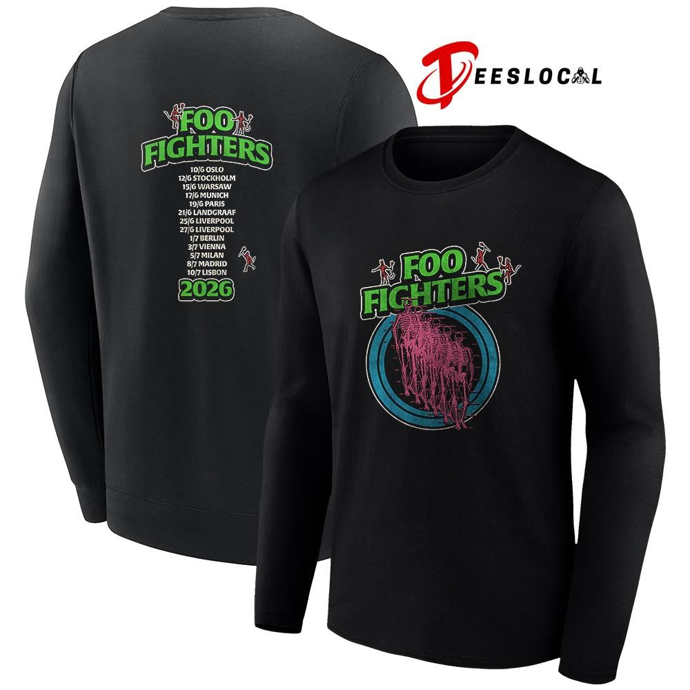 FooFightersTakeCovertourEuropeandUKneonskeletondatesscheduleshirt