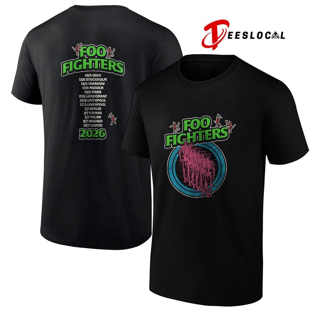 FooFightersTakeCovertourEuropeandUKneonskeletondatesscheduleshirt