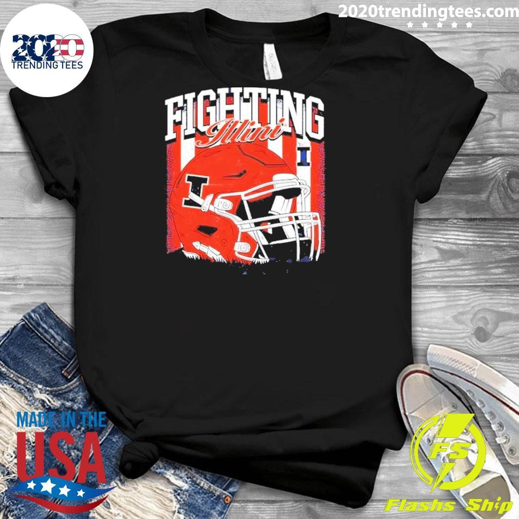 Football Illinois Fighting Illini Vintage Helmet Shirt