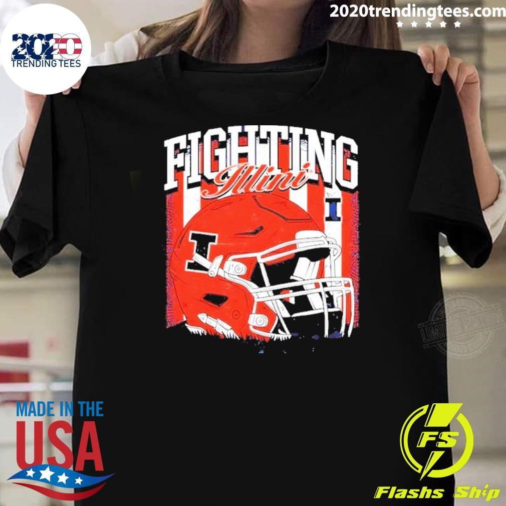 Football Illinois Fighting Illini Vintage Helmet Shirt