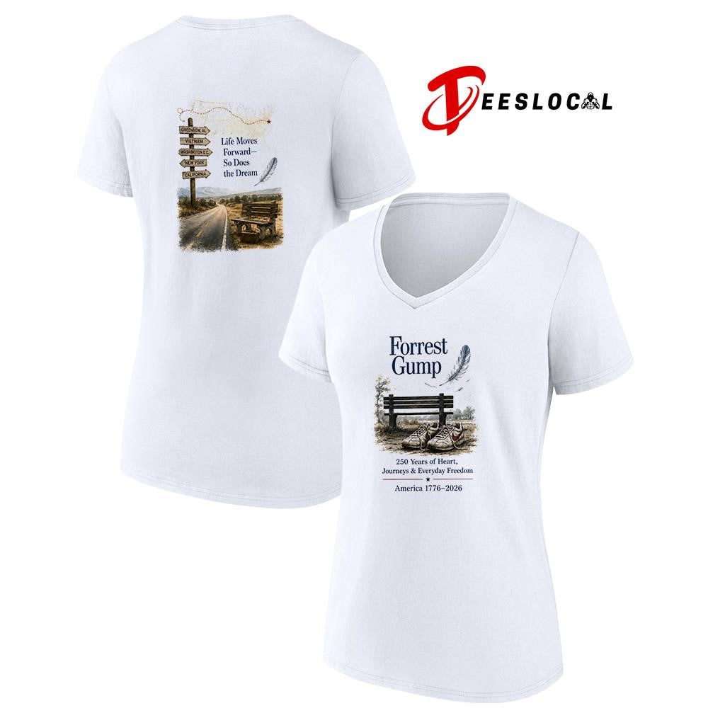 Forrest Gump 250 years of heart journeys and everyday freedom life moves forward shirt