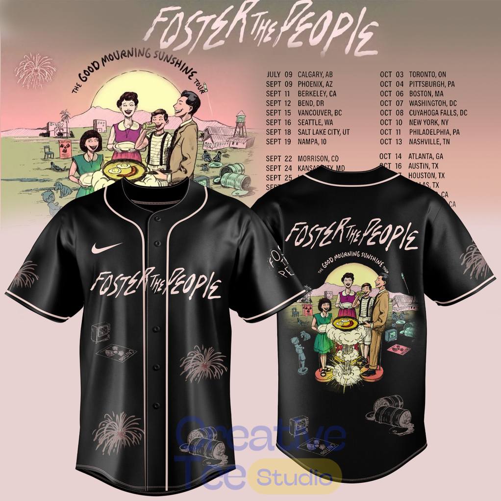 Foster The People THE GOOD MOURNING SUNSHINE TOUR 2026 Baseball Jersey