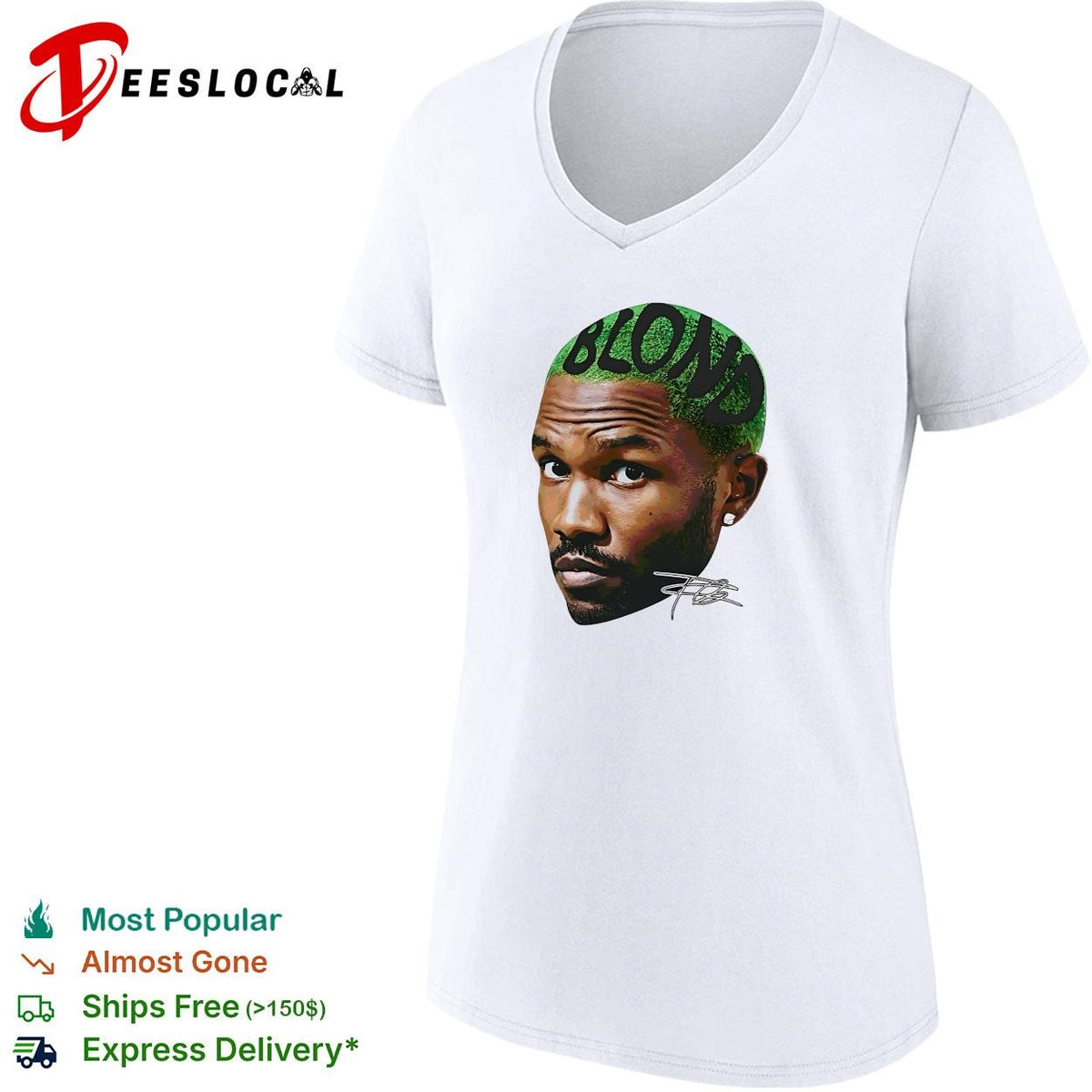 Frank Ocean Blonde portrait caricature music graphic shirt