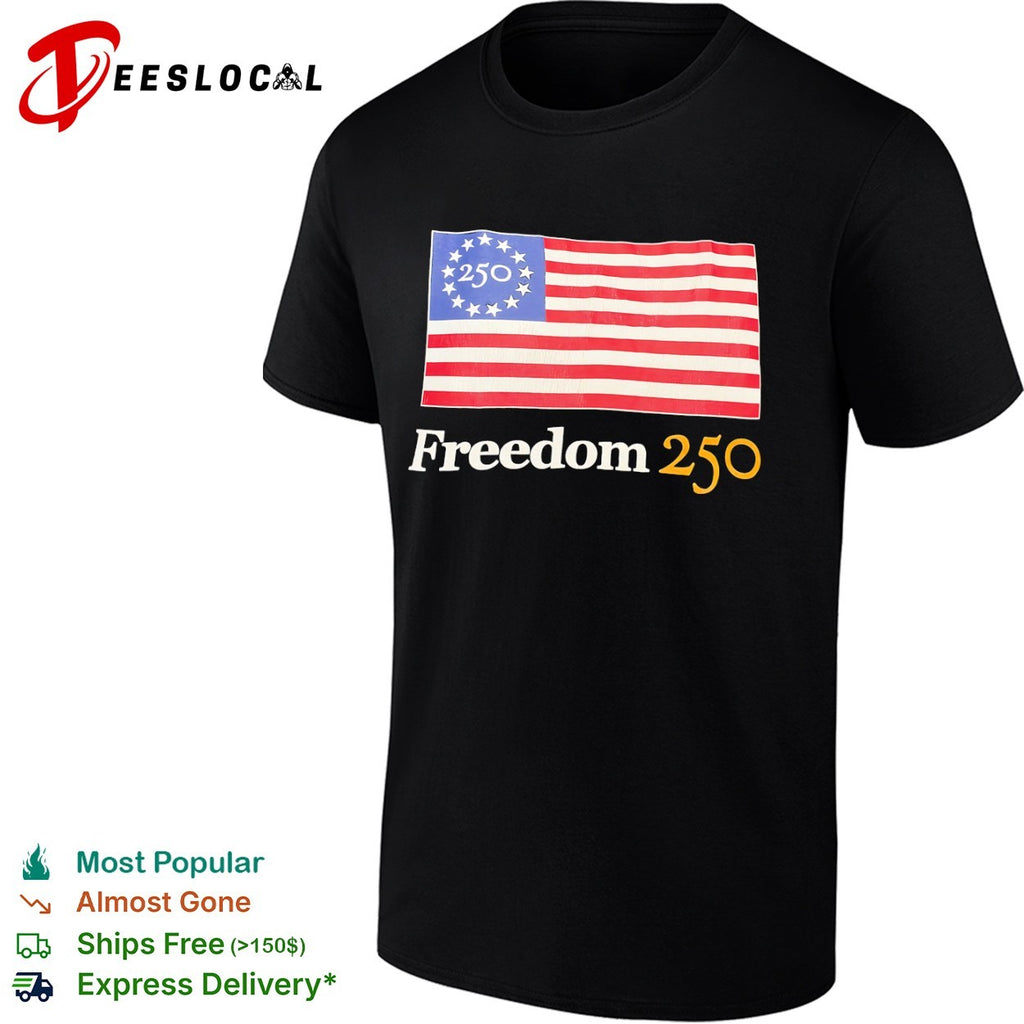 Freedom 250 American flag 1776 2026 shirt