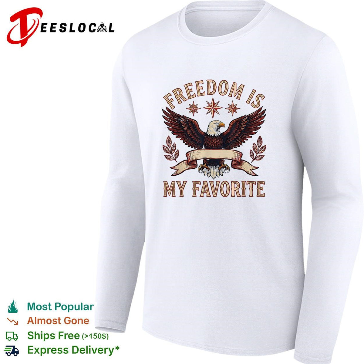 Freedom is my favorite eagle patriotic Chicago stars graphic shirt