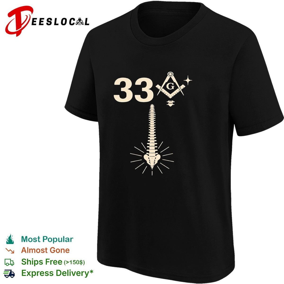 Freemason 33 spine bone shirt