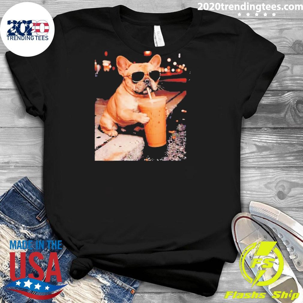 French Bulldog Iced Coffee Meme Shirt