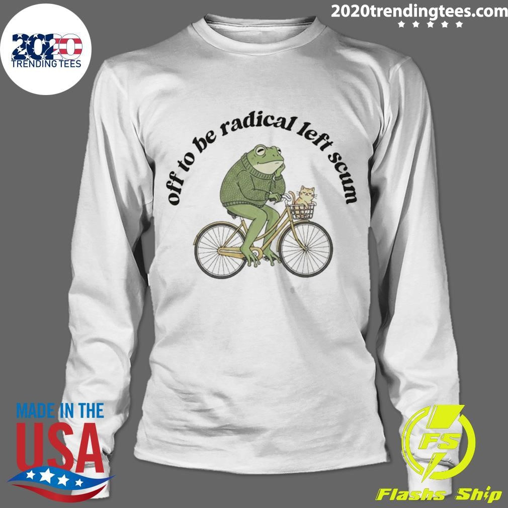 Frog And Cat On Bicycle Resistance Off To Be Radical Left Scum Shirt
