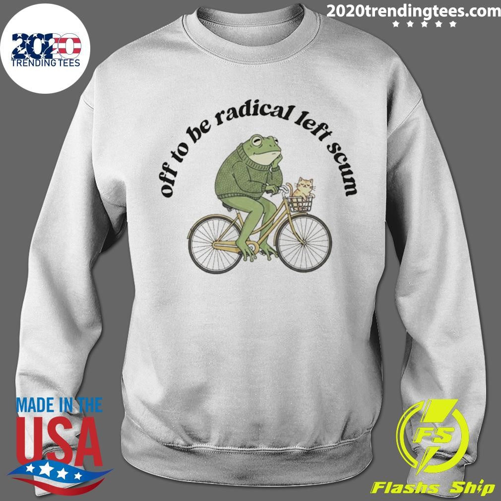 Frog And Cat On Bicycle Resistance Off To Be Radical Left Scum Shirt