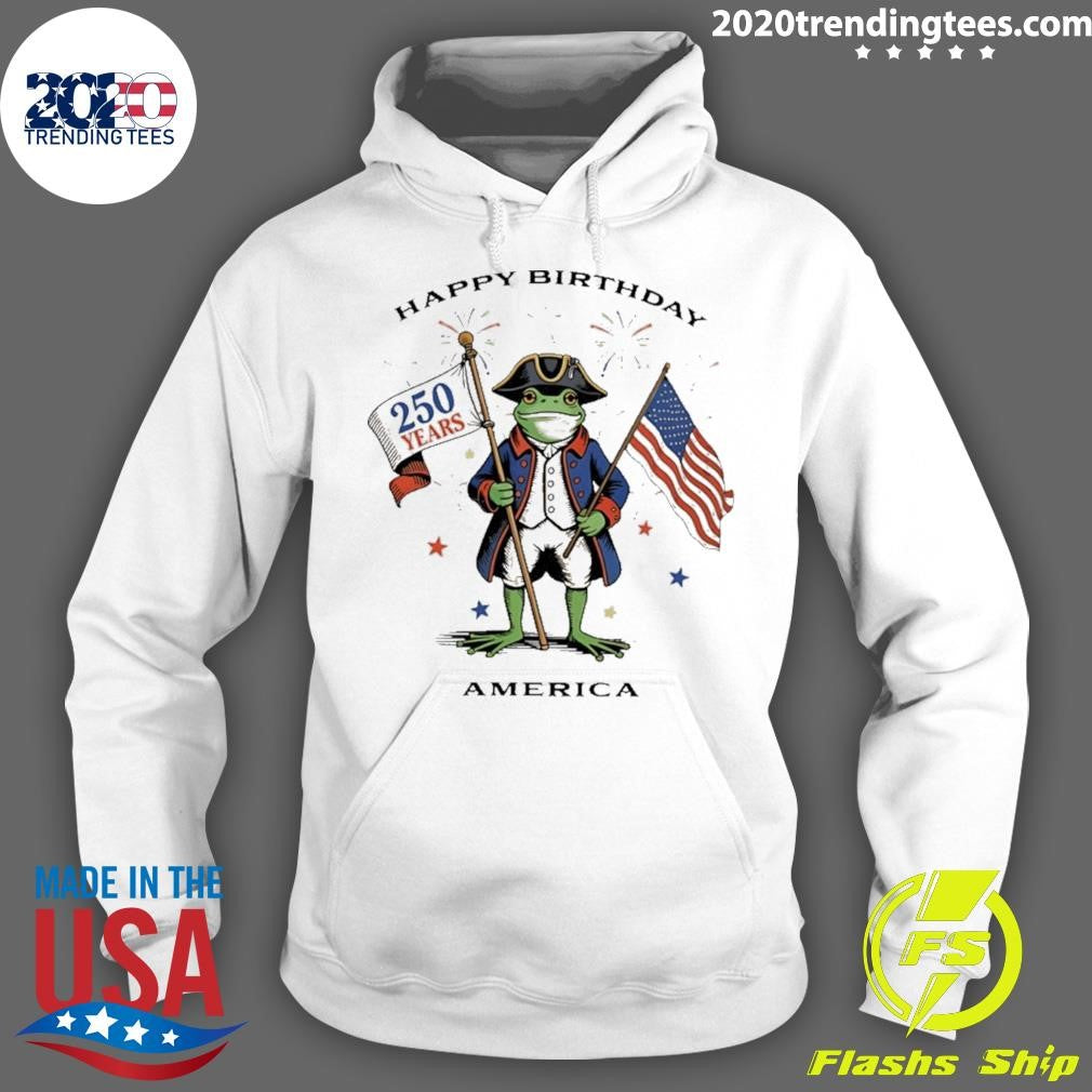 Frog Happy Birthday America 250 Years Meme Shirt