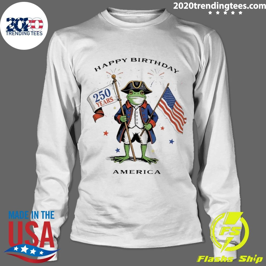 Frog Happy Birthday America 250 Years Meme Shirt