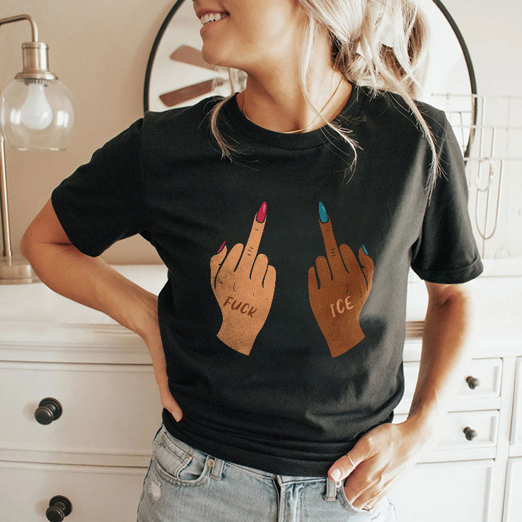 Fuck Ice Middle Fingers Protect Immigrants Anti Ice T Shirt