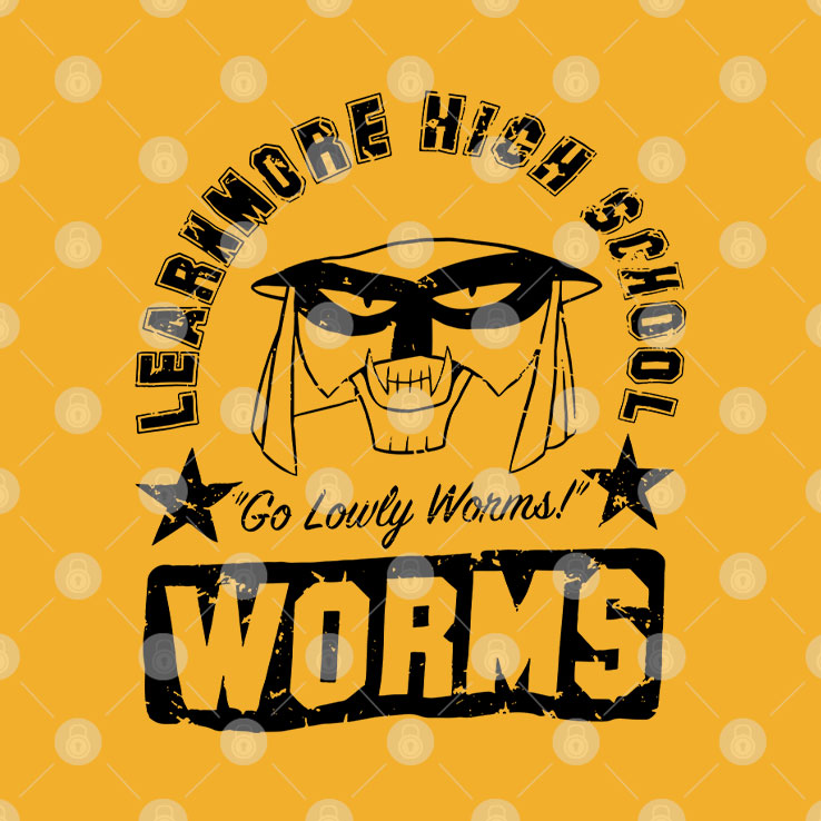 Funny Worm Mascot School T Shirt