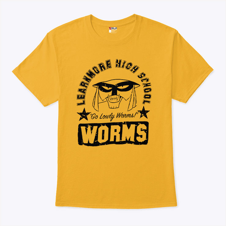 Funny Worm Mascot School T Shirt