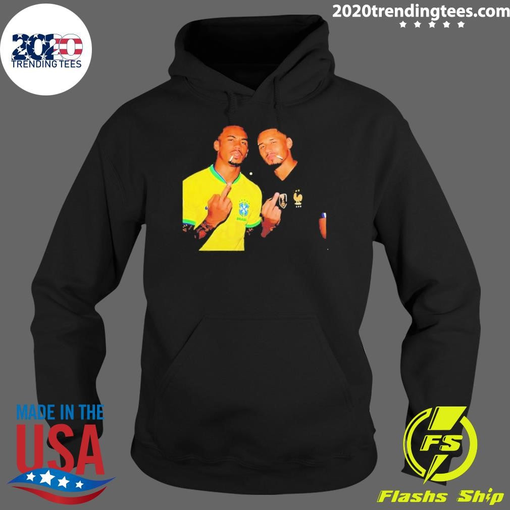 Gabriel Magalhães And William Saliba Smoking Middle Finger Meme Shirt