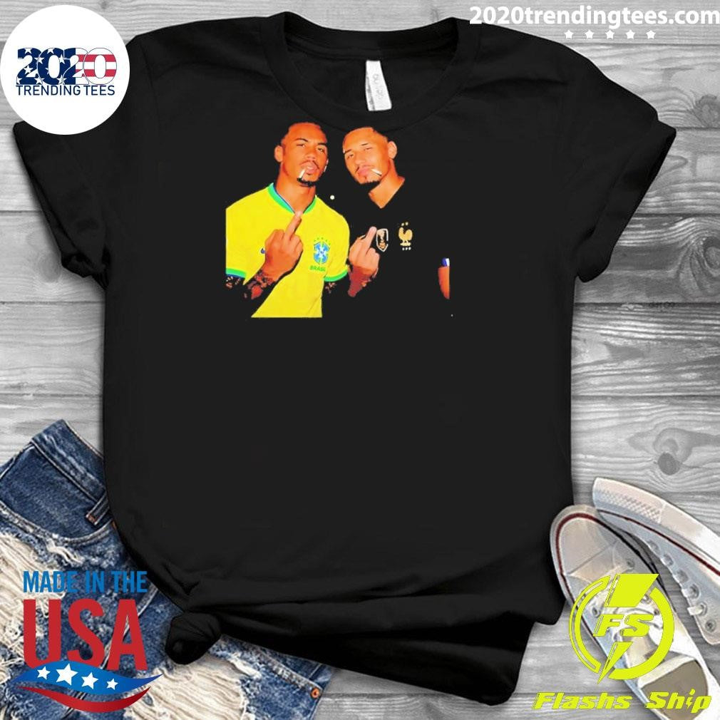 Gabriel Magalhães And William Saliba Smoking Middle Finger Meme Shirt