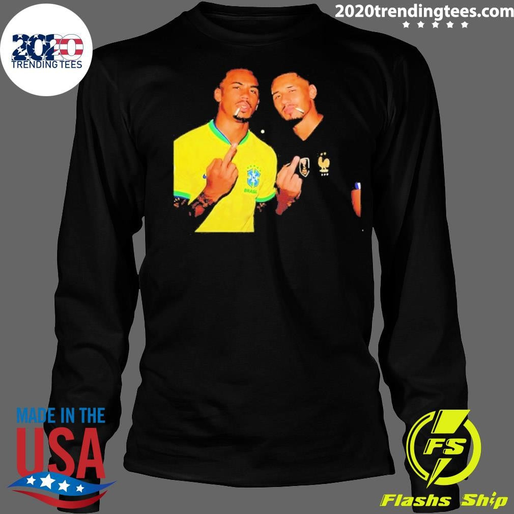 Gabriel Magalhães And William Saliba Smoking Middle Finger Meme Shirt